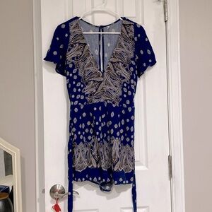Navy paisley romper